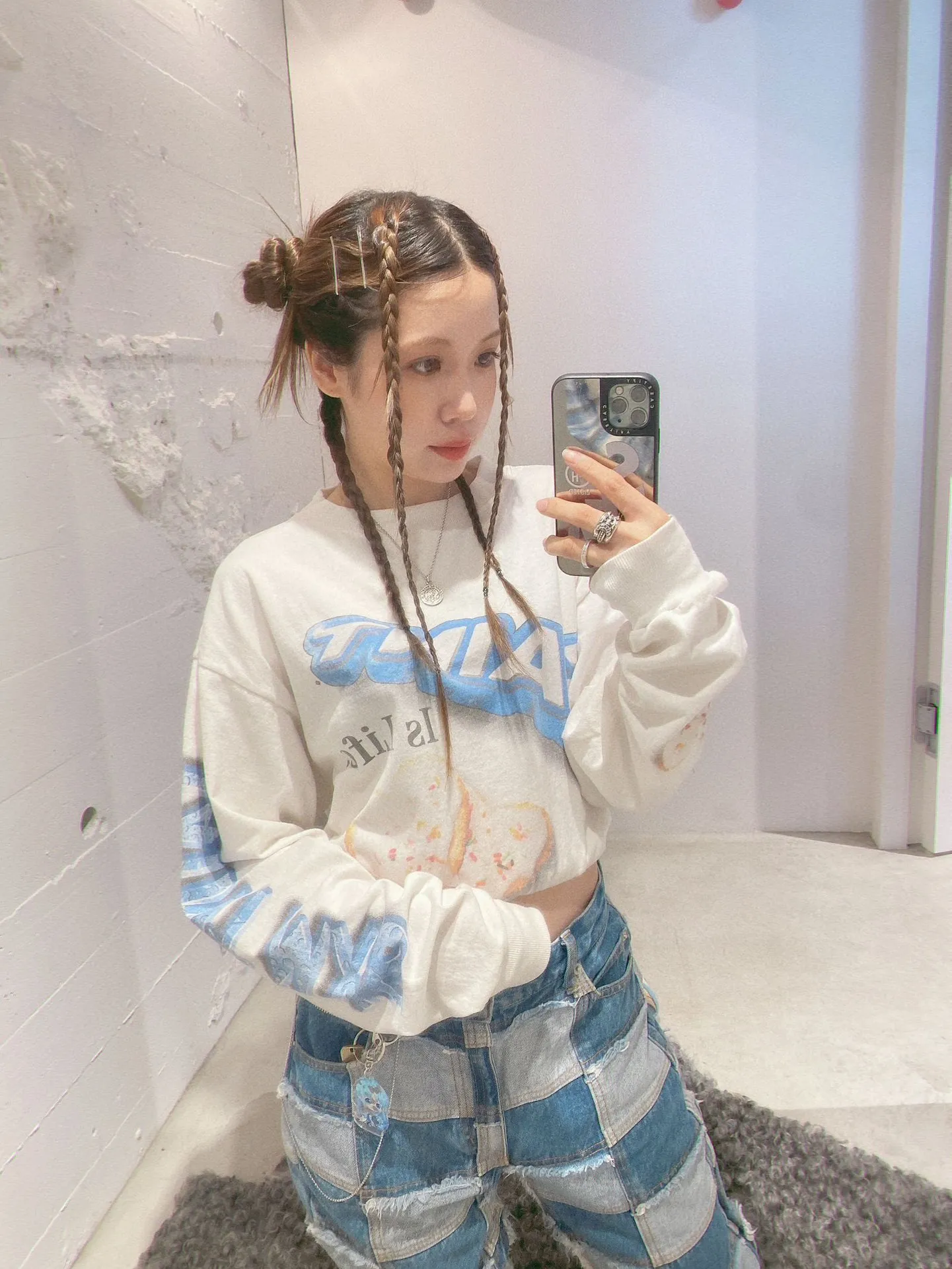 SAINT Mxxxxxx HEART COOKIES L/S TEE/WHT Love Oreo printed long sleeves Off-white S-XL Customized co-branded main mark/wash mark Correct version Ready-made garments washed and distressed VINTAGE feeling Top-notch printing technology Perfect restoration